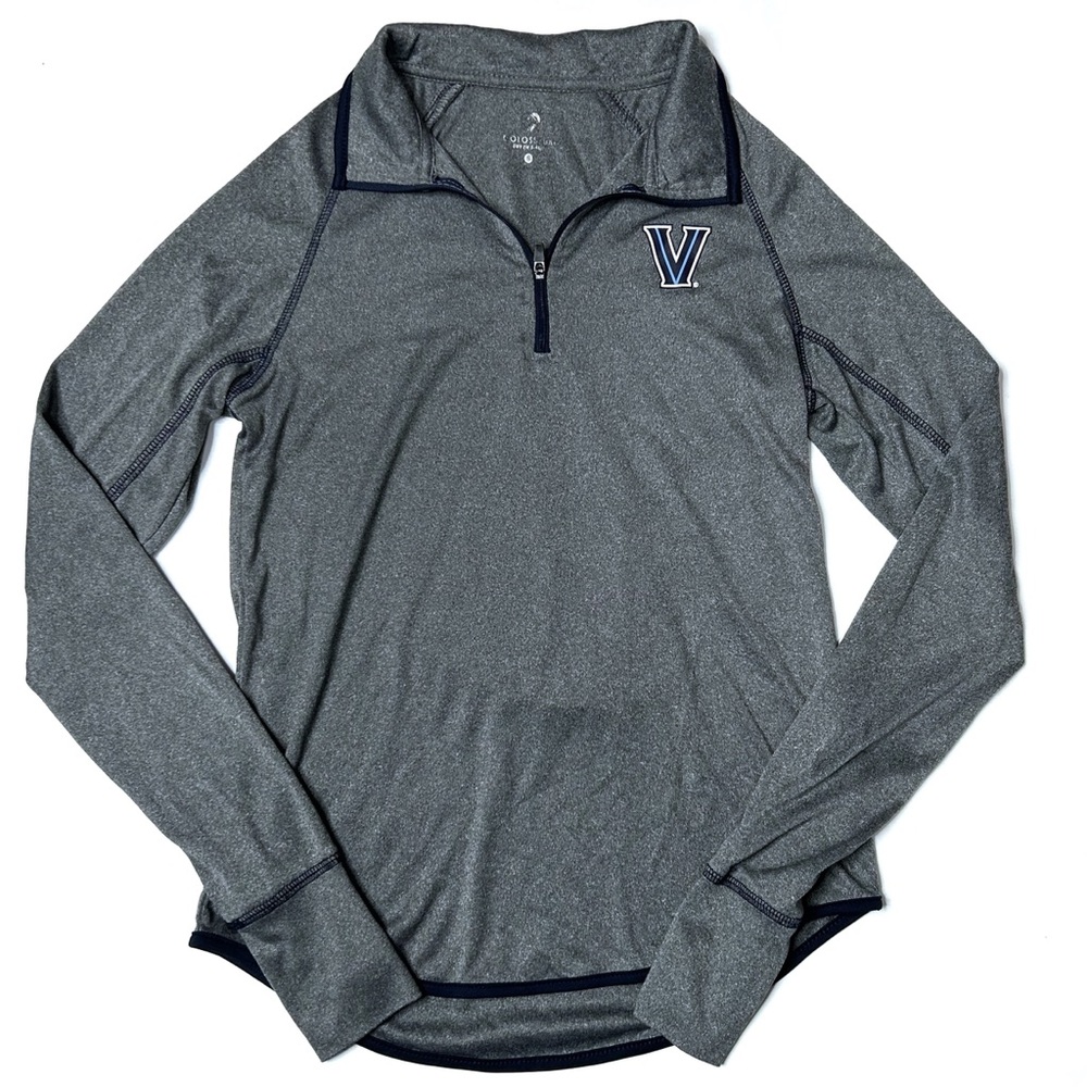 Villanova Athletic Quarter Zip Pullover Long Sleeve Sirt Women’s Small Gray